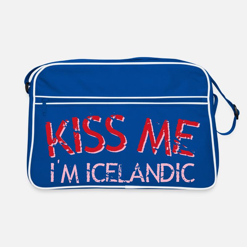 Küss mich, ich bin Isländer Retro Tasche
