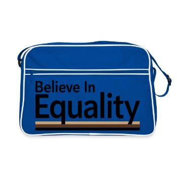 Believe In Equality Statement Gleichberechtigung - Retro Bag - blue/white - Front