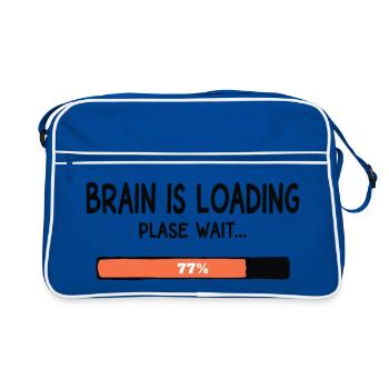 Brain Is Loading Please Wait Lustiger Spruch - Retro Bag - blue/white - Front