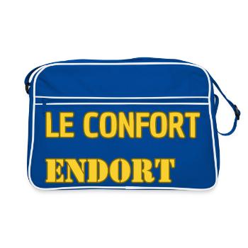 Le confort endort. - Sac Retro - bleu/blanc - Devant
