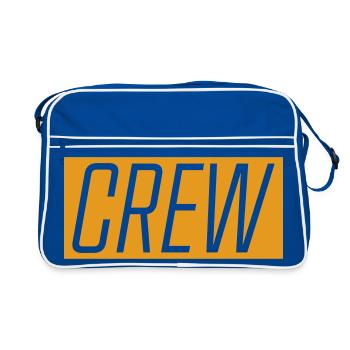 Lettrage de l’équipage sur couleur orange - Sac Retro - bleu/blanc - Devant