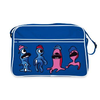 Extraterrestres hauts en couleur - Horst, Björn, Philip et Peter - Sac Retro - bleu/blanc - Devant