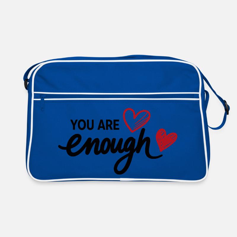 You Are Enough Heart Mindfulness Statement Retro Bag