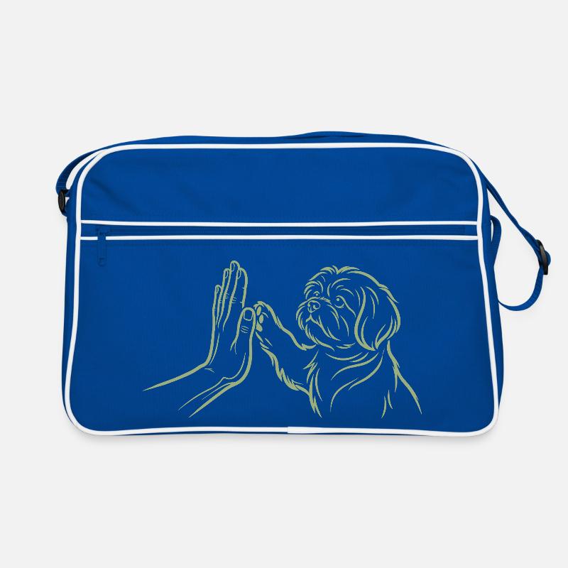Dog Handshake High Five Paw Human Connection Retro Bag