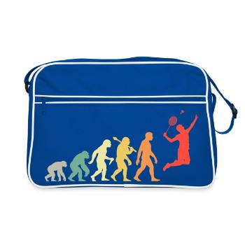 Badminton Evolution Badmintonspieler Smash Retro - Retro Tasche - Blau/Weiß - Vorne