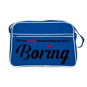 Besties Heart Friendship Design - Retro Bag - blue/white - Front