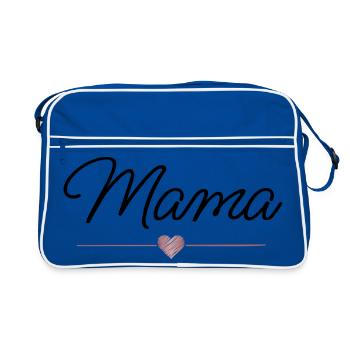 Cadeau de cœur de maman Famille de la fête des mères - Sac Retro - bleu/blanc - Devant