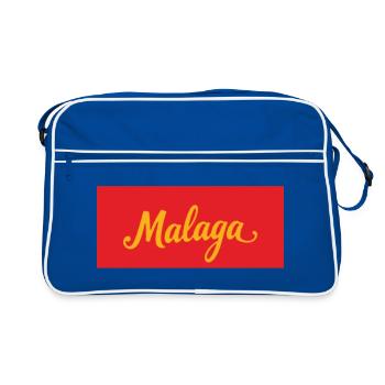 Malaga district design in red and yellow - Retro Bag - blue/white - Front