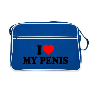 I love my penis - Sac Retro - bleu/blanc - Devant