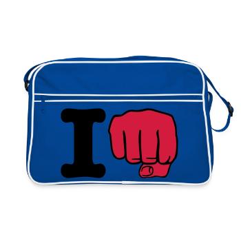 I Boxen - Retro Tasche - Blau/Weiß - Vorne