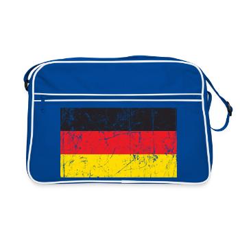 Deutschland Flagge mit Vintage-Effekt - Retro Tasche - Blau/Weiß - Vorne