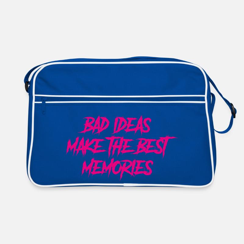 Bad ideas make the best memories - Retro Tasche - Blau/Weiß