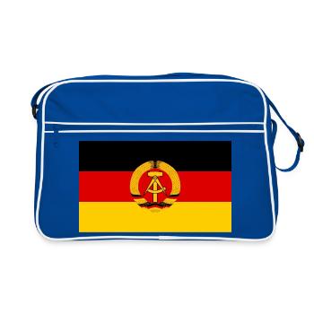 Fahne Aufkleber DDR sticker flag GDR sticker - Retro Bag - blue/white - Front
