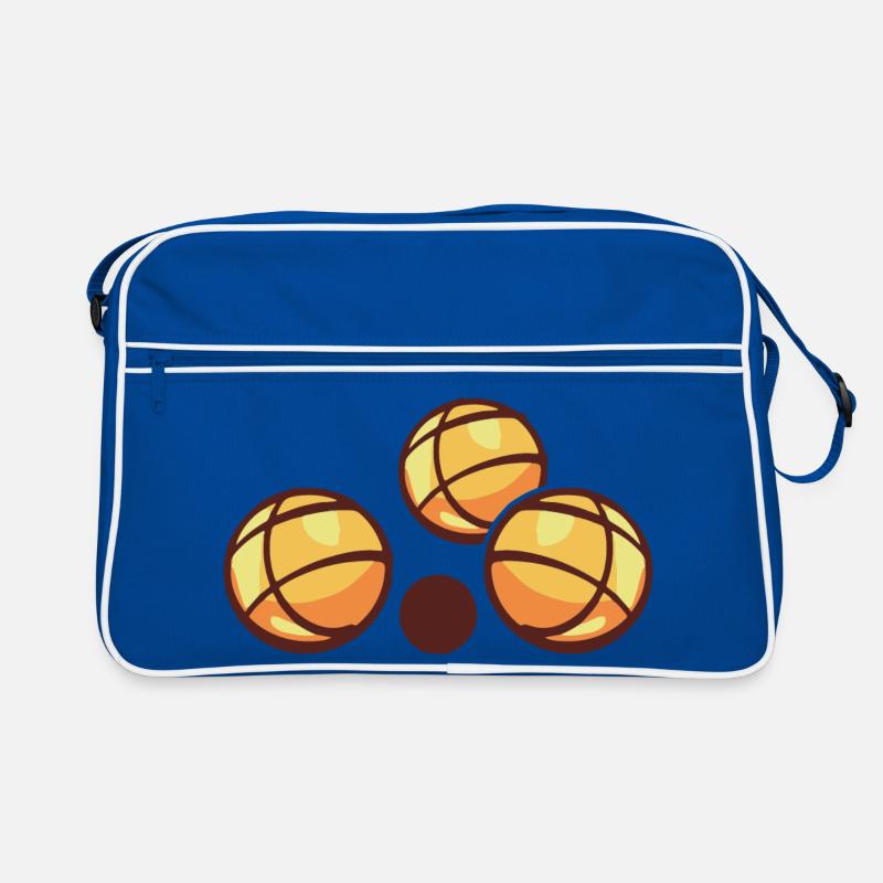 Boules de boules pour joueurs de pétanque - Sac Retro - bleu/blanc