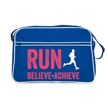 Courir. Croire. Accomplir. - Sac Retro - bleu/blanc - Devant