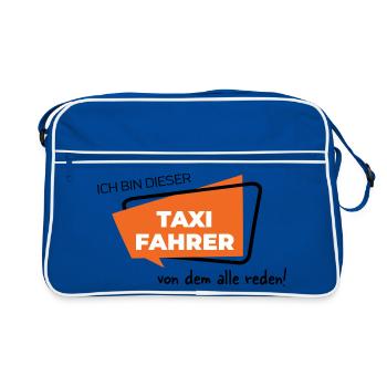 Ich bin dieser Taxifahrer von dem alle reden - Retro Tasche - Blau/Weiß - Vorne