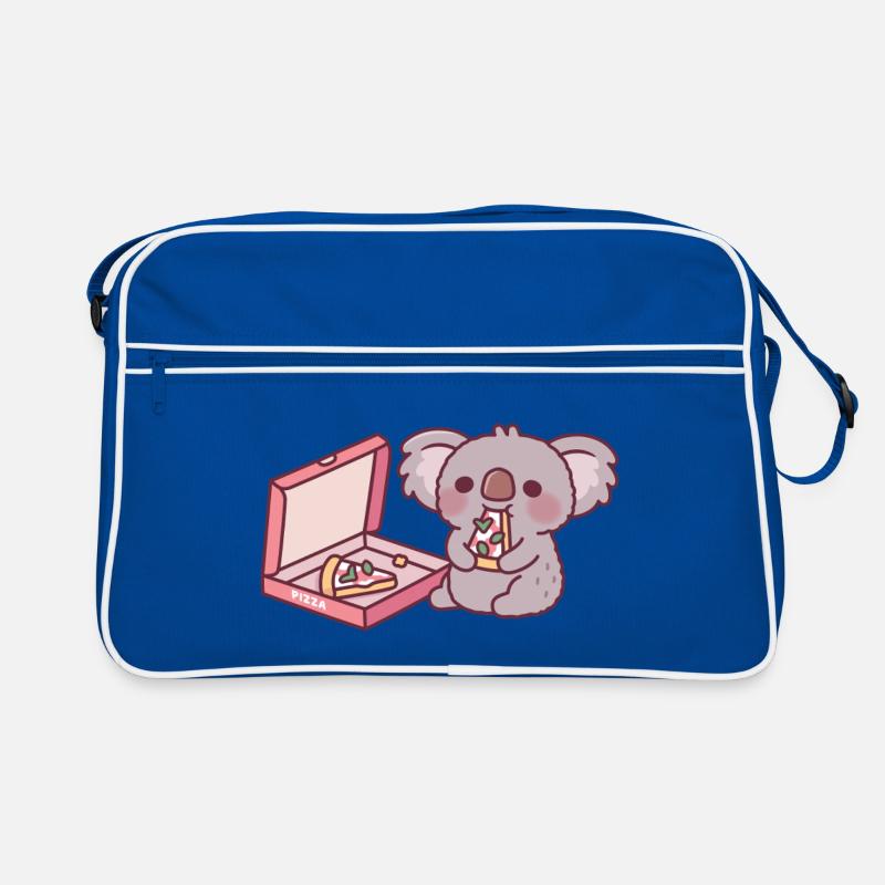Mignon Koala Ours Mangeant Pizza Sac Retro