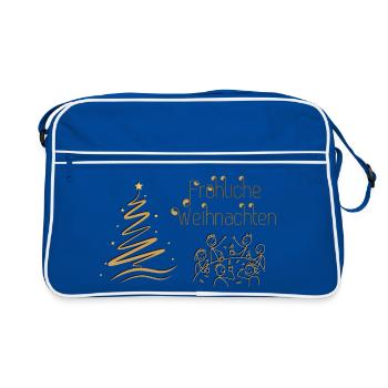Merry Christmas convivial round in Advent - Retro Bag - blue/white - Front