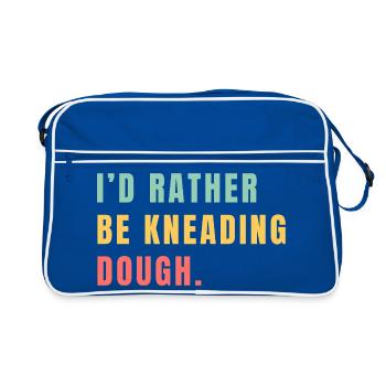 Je préférerais pétrir la pâte - Sac Retro - bleu/blanc - Devant