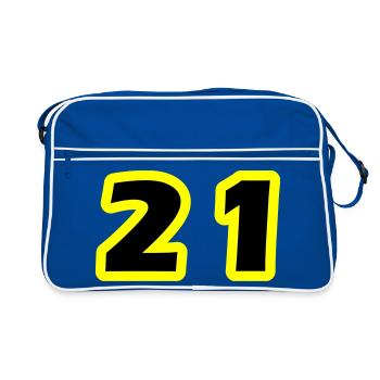 21 Number Symbol - Retro Bag - blue/white - Front