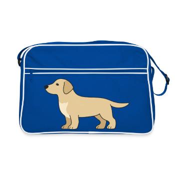 Silhouette délicate du retriever - Sac Retro - bleu/blanc - Devant