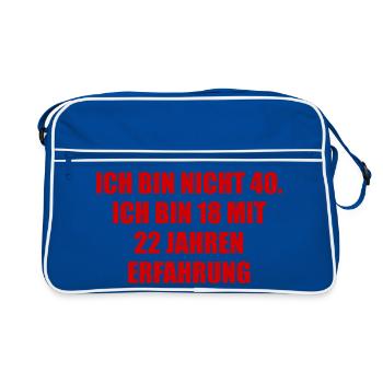 Jung mit Erfahrung - Retro Tasche - Blau/Weiß - Vorne