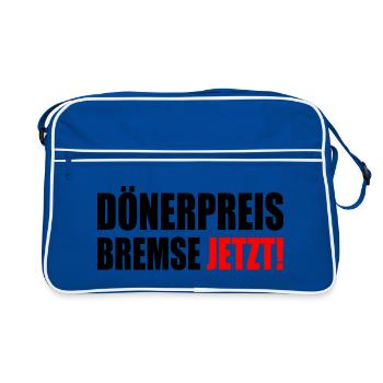 dönerpreisbremse jetzt - Retro Tasche - Blau/Weiß - Vorne