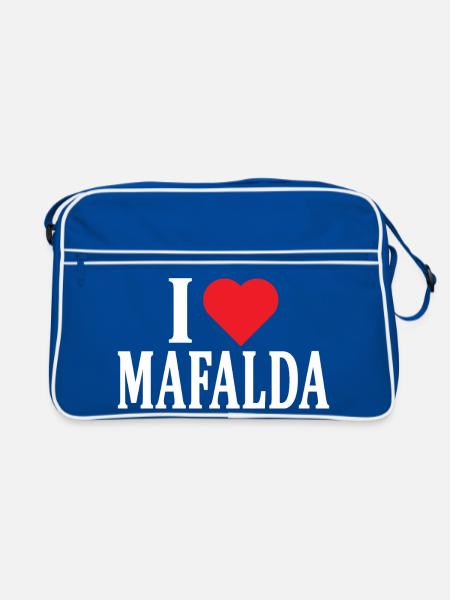 Name T-Shirt I love Mafalda T-Shirt Geschenkidee - Retro Tasche - Blau/Weiß