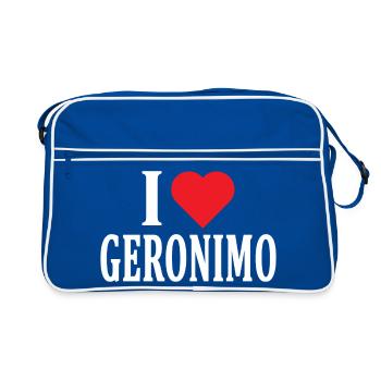 name t-shirt I love Geronimo t-shirt gift idea - Retro Bag - blue/white - Front