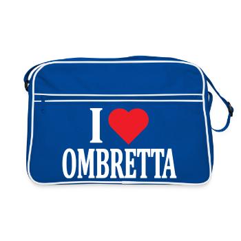 t-shirt I love Ombretta t-shirt idée cadeau - Sac Retro - bleu/blanc - Devant