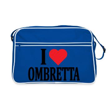 t-shirt I love Ombretta t-shirt idée cadeau - Sac Retro - bleu/blanc - Devant