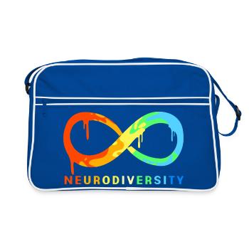 Neurodiversity Autism Brain ADHD Asperger - Retro Bag - blue/white - Front