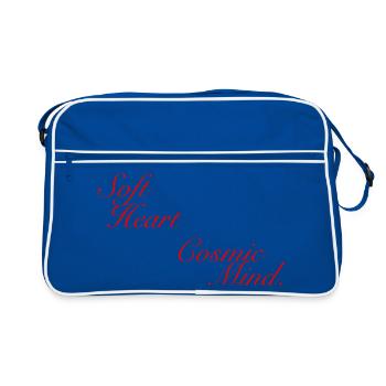 Soft Heart Cosmic Mind - Retro Tasche - Blau/Weiß - Vorne