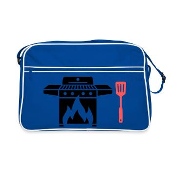 Gas Grill Grill Master BBQ Grill Party Father's Day - Retro Bag - blue/white - Front