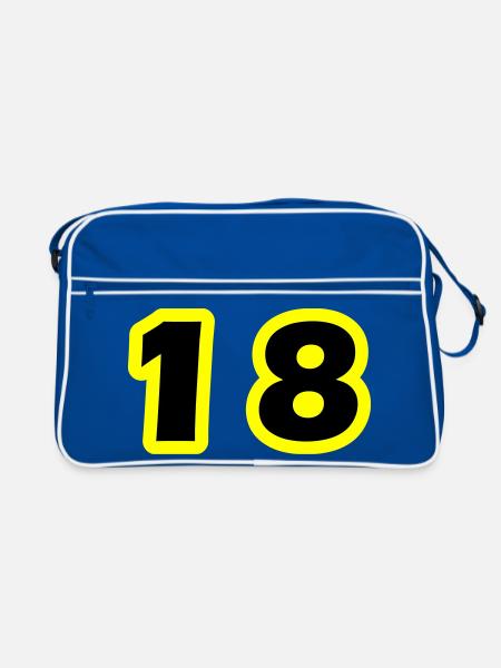 18 Number symbol - Retro Bag - blue/white - Front