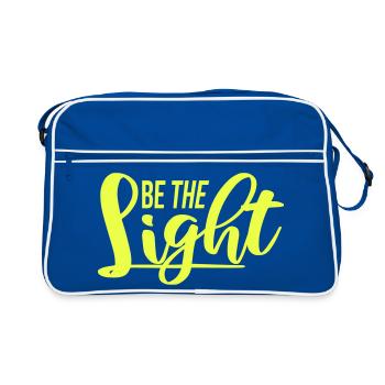 Be The Light Motivational Positivity Saying Logo - Retro Bag - blue/white - Front