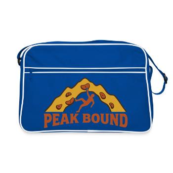 Boulderer Kletterwand Logo - Retro Tasche - Blau/Weiß - Vorne