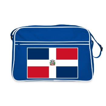 Dominican Republic Flag Classic Frame - Retro Tasche - Blau/Weiß - Vorne