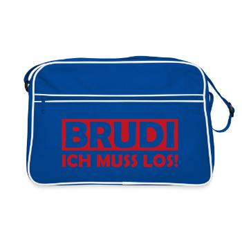 BRUDI I have to go - Retro Bag - blue/white - Front