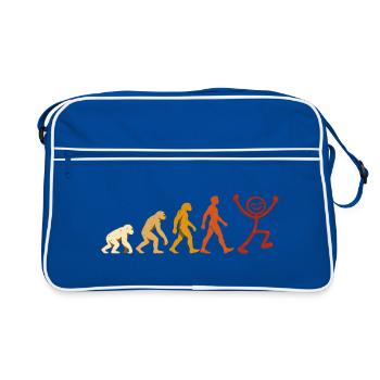 Evolution Mensch Freude Retro Design - Retro Tasche - Blau/Weiß - Vorne