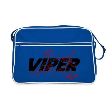 F-16 Viper / Fighting Falcon Düsenjäger / F16 - Retro Tasche - Blau/Weiß - Vorne