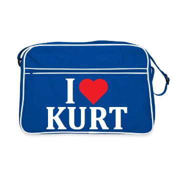 name t-shirt I love Kurt t-shirt gift idea - Retro Bag - blue/white - Front