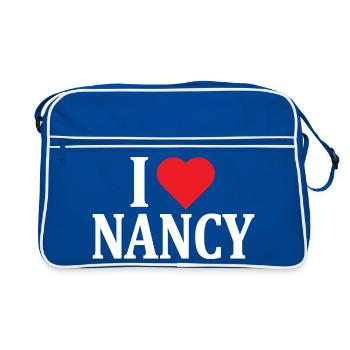 t-shirt name I love Nancy t-shirt gift idea - Retro Bag - blue/white - Front