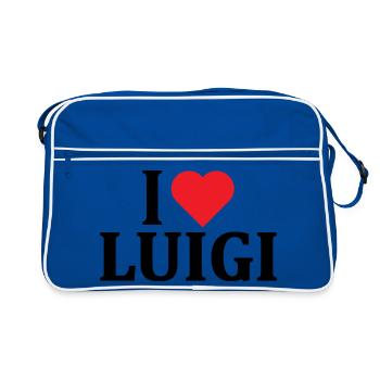 t-shirt J’adore Luigi idée cadeau t-shirt - Sac Retro - bleu/blanc - Devant