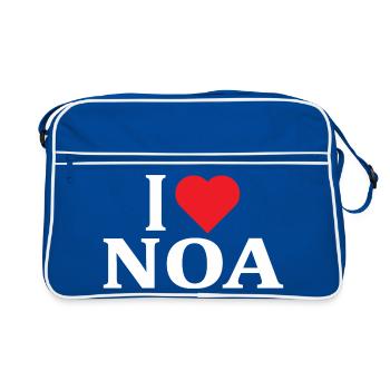 t-shirt I love Noa t-shirt gift idea - Retro Bag - blue/white - Front