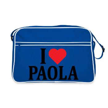 t-shirt I love Paola t-shirt gift idea - Retro Bag - blue/white - Front