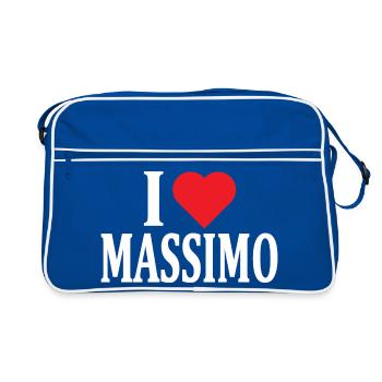 I love Massimo t-shirt gift idea t-shirt - Retro Bag - blue/white - Front