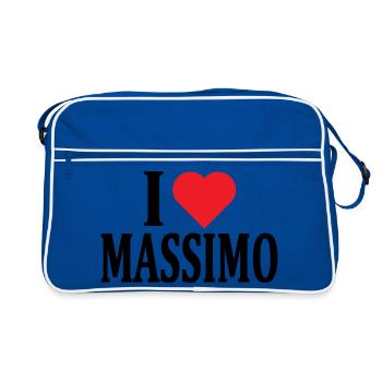 t-shirt I love Massimo t-shirt gift idea - Retro Bag - blue/white - Front