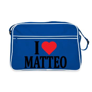 t-shirt I love Matteo t shirt gift idea - Retro Bag - blue/white - Front