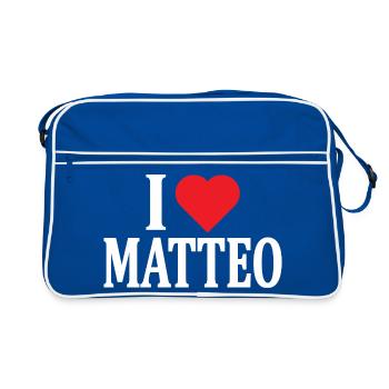 t-shirt I love Matteo t shirt gift idea - Retro Bag - blue/white - Front